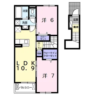 ベル・ウッド富津 Ⅱ【2階】の間取り
