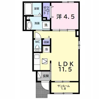 サンヴェール 蔵波 7【103号室】の間取り