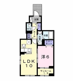 ラ・カーサ・フェリーチェ A【1階】の間取り