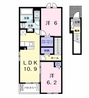 アルカディアⅡ【2階】の間取り