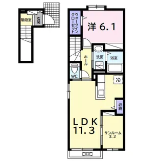 ネオ・アルカンシェル【2階】の間取り
