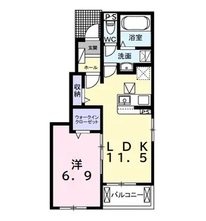 ヒカルサ君津Ⅱ【1階】の間取り