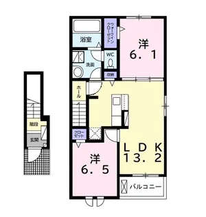 パレスR B棟【2階】の間取り
