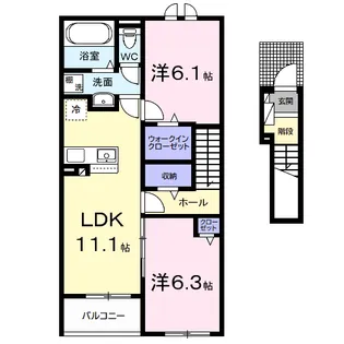 ベイサイドアクアB【2階】の間取り