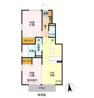 ルミエール瑞穂 弐番館【1階】の間取り
