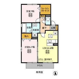 ドルチェ A・B【1階】の間取り