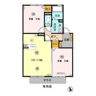 2LDKの間取り画像