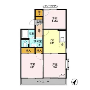 グランメールめぐみ A【1階】の間取り