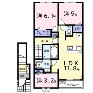 ミズキⅨ【2階】の間取り