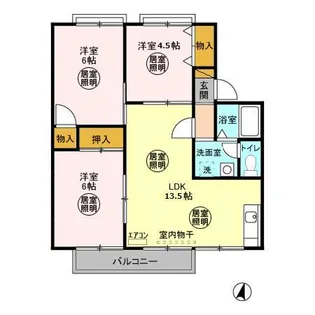 グランメールコホリ 壱番館【1階】の間取り