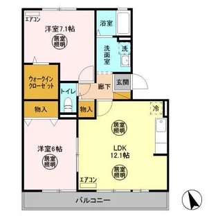 ヴィラ・シャルマン A【2階】の間取り