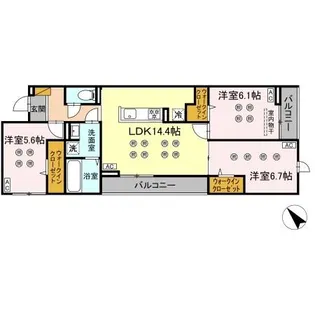 DーKISARIA WI【3階】の間取り