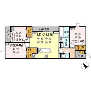 DーKISARIA WI【1階】の間取り