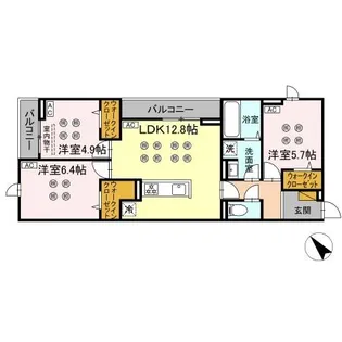 DーKISARIA WI【3階】の間取り