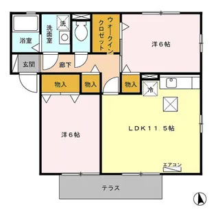 ベネツォーネ B【1階】の間取り