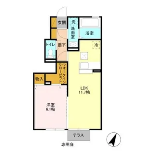 メゾンハーモニー【1階】の間取り