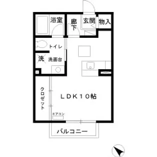 ガーデンヒルズ B【103号室】の間取り