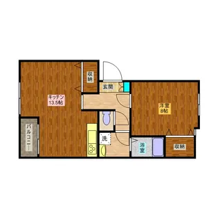 サニーコートB棟【1階】の間取り