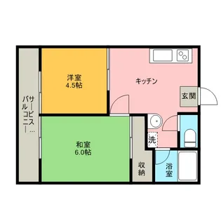 千葉県君津市陽光台3丁目【アパート】の間取り