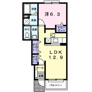 グレイス・ヴィラB【1階】の間取り