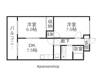 フラワーセブン A棟【102号室】の間取り