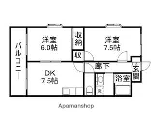 フラワーセブン A棟【105号室】の間取り