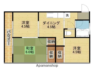 メゾンハーバー蔵波【203号室】の間取り