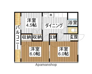 メゾンハーバー蔵波【105号室】の間取り