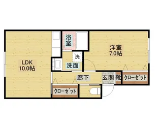 新袖ガーデンハイツ C【102号室】の間取り