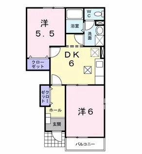 プラームヒルB【1階】の間取り