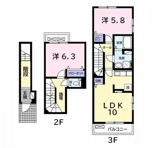 オリエンタルコートB【2階】の間取り