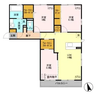 リバーサイド・レジデンス【2階】の間取り