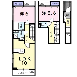 カーサ ファミリア【2階】の間取り