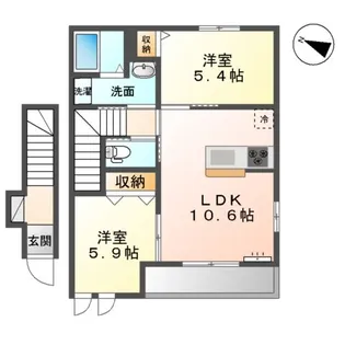 マルベリーガーデン【2階】の間取り