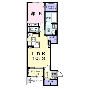 ラ ボヌール A【1階】の間取り