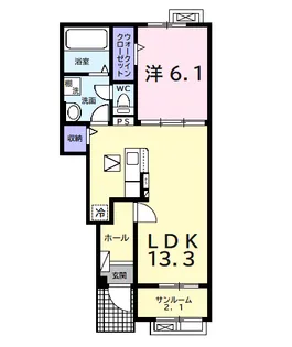ブルジェオンフルール【1階】の間取り