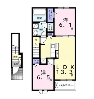 ヴィラヴェント・SISI Ⅰ【2階】の間取り