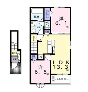 ヴィラヴェント・SISI Ⅰ【2階】の間取り