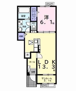 ベイサイドアクアC【1階】の間取り