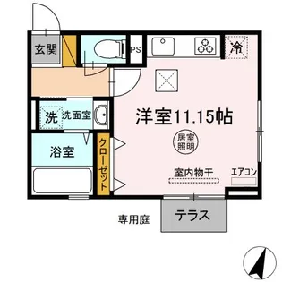 ワイズフォレストⅢ袖ヶ浦【102号室】の間取り