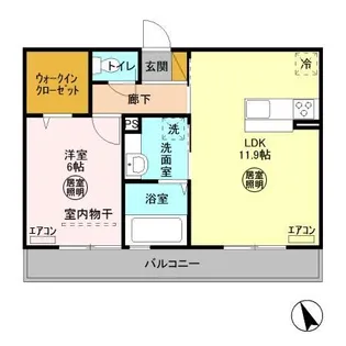 ハーモニックコート羽鳥野 B【3階】の間取り