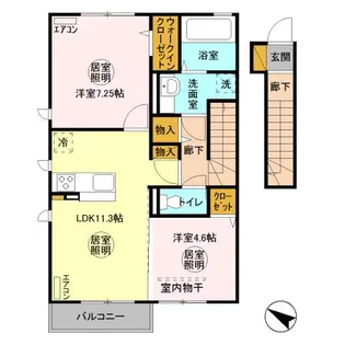 グラン ソレイユ【205号室】の間取り