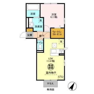 マノワール ブリーズ(MANOIR BRISE) B棟【1階】の間取り