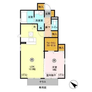 ホークコート【101号室】の間取り