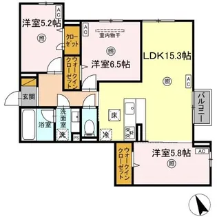 DーKISARIA EI【1階】の間取り