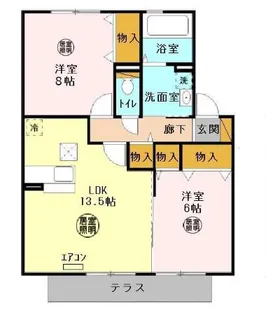 ヒルサイドコート 弐番館【1階】の間取り