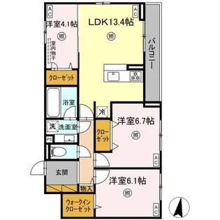 ベルニー太田【3階】の間取り