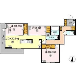 ベルニー太田【3階】の間取り