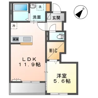 チャコールⅡ番館【102号室】の間取り