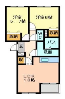 日の出Ⅱ【1階】の間取り